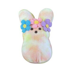 Peeps Plush Just Born 2022 5.5” Yellow Orange Tie Dye Flowers Stuffed Toy